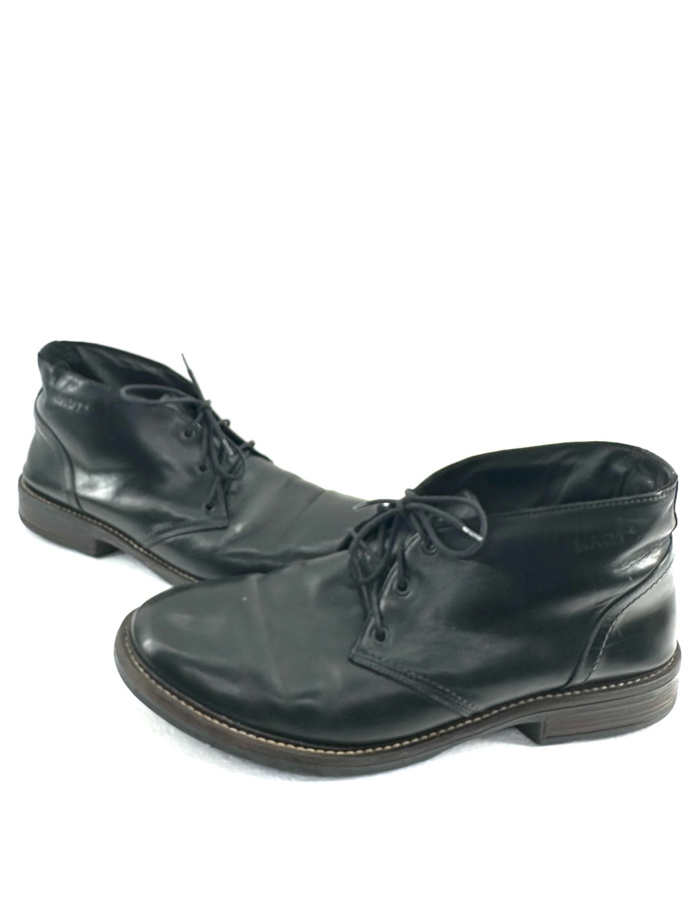 NAOT Men's 44 US 11 Black Leather Lace-Up Chukka Short Boots